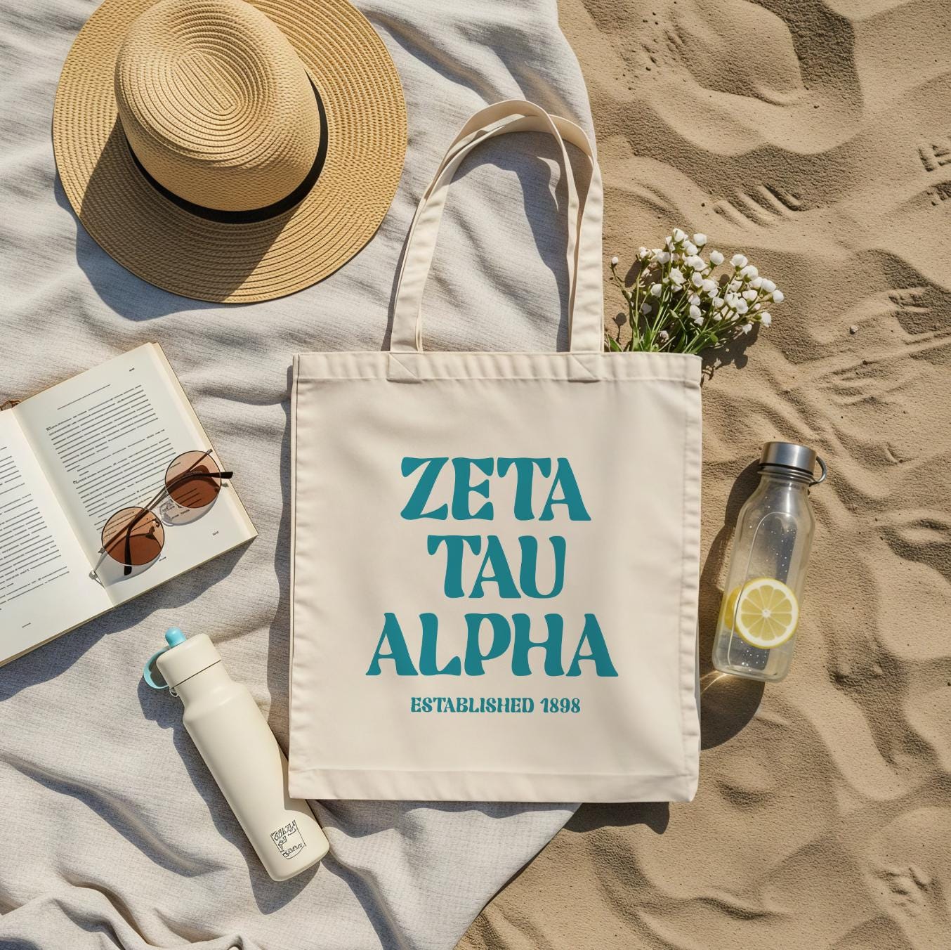 ZETA TAU ALPHA Tote Bag | Zta Tote, Sorority Merch, Canvas Bag