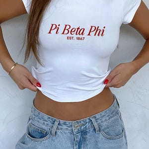 Pi Beta Phi Baby Tee, Sorority Merch, Big Little Gift, Greek Apparel, Hoodie, Bid Day 2025, Initiation Gift