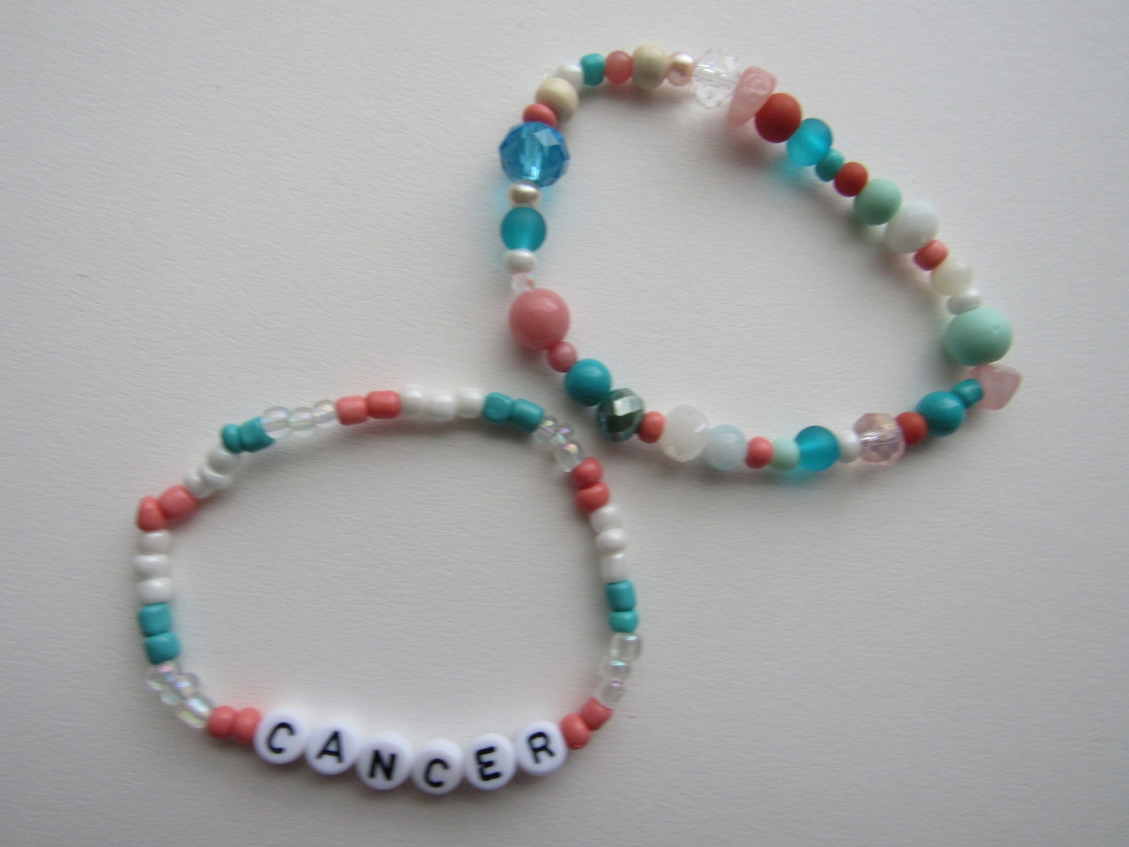 Cancer Beaded Bracelet Set Etsy