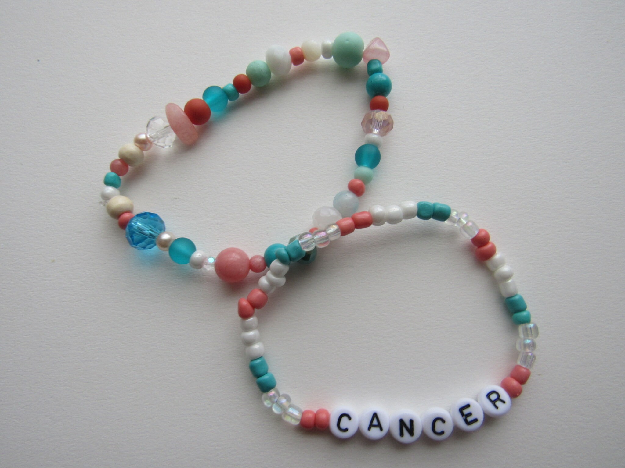 Cancer Beaded Bracelet Set Etsy