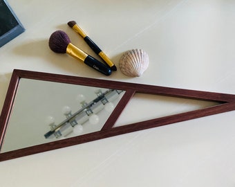 Wooden Hand Mirror, Triangular, Hand made