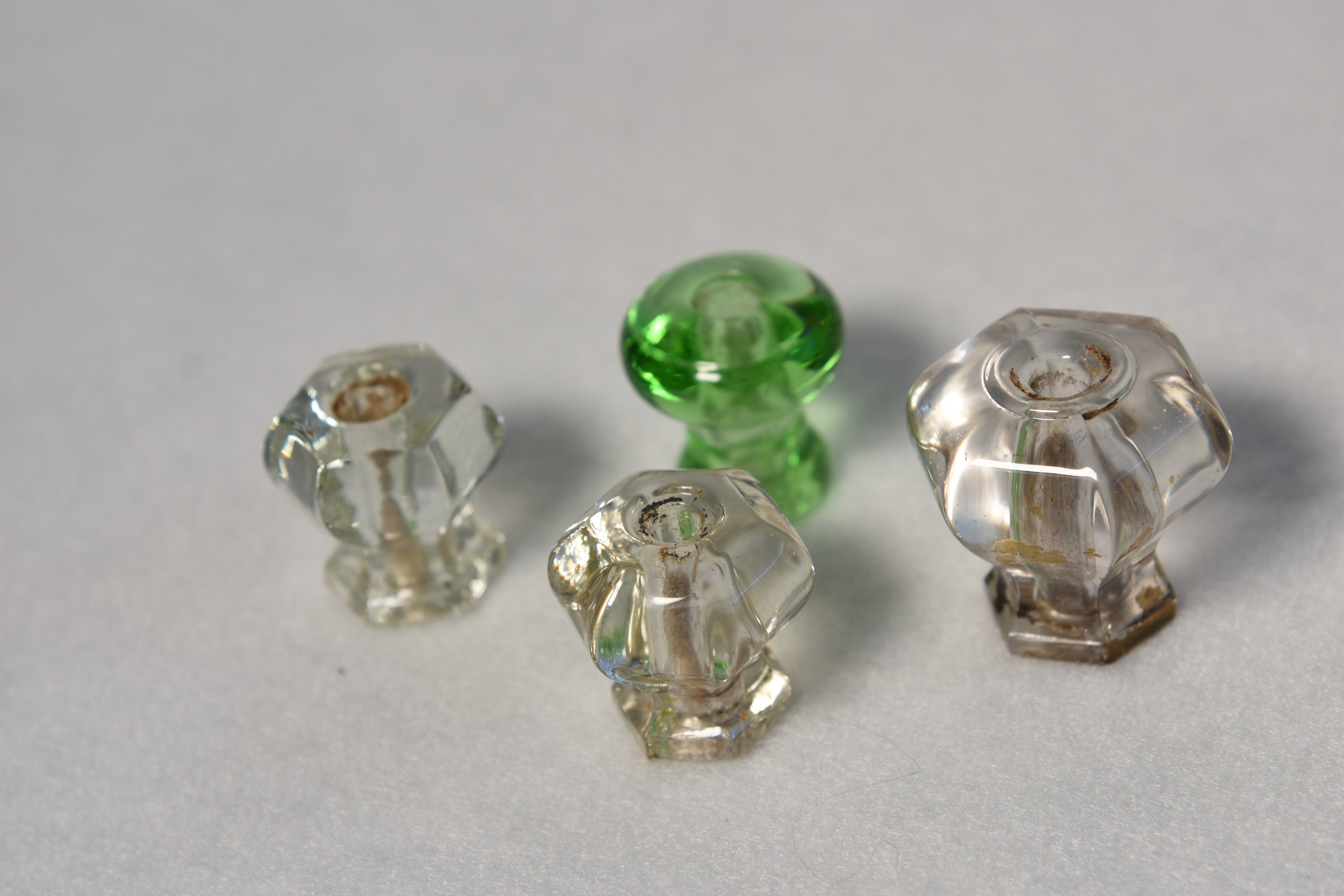 Antique Glass Knobs Cut Glass Set of 4 Crystal Etsy