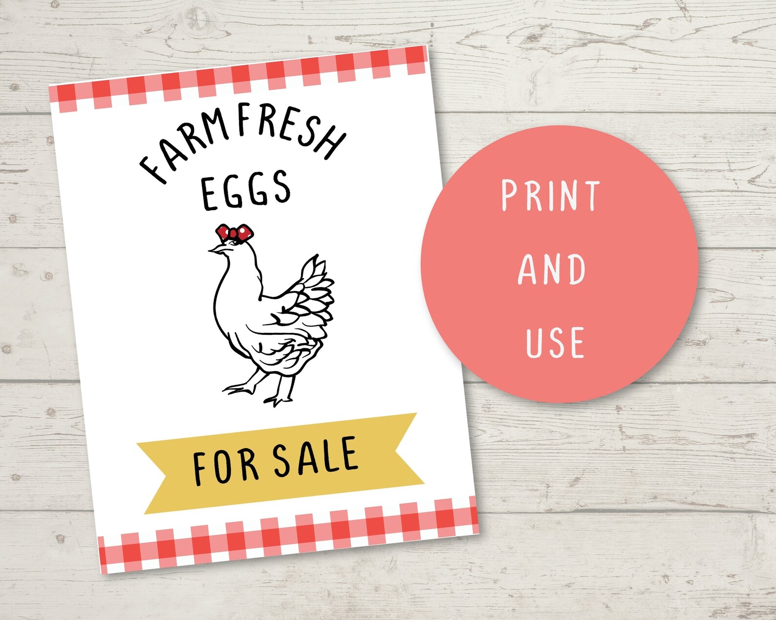 Farm fresh eggs printable 8.5x11 sign PRINTABLE digital | Etsy