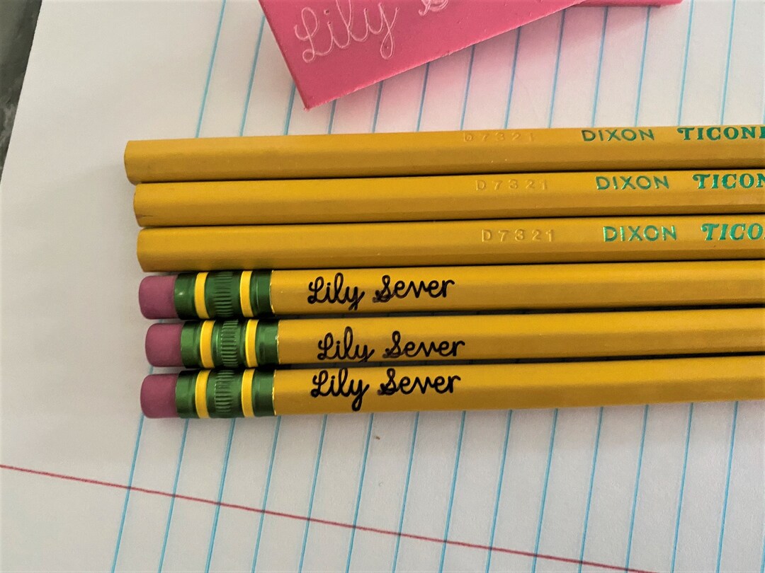 Custom Pencils With Erasers Personalized Pencils Teacher Gift Student