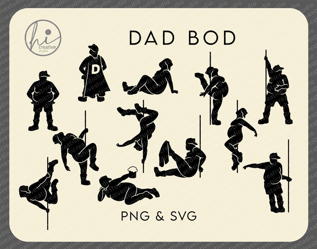 12 Dad Bod Svg Png Fat Man Pole Dancing Bundle Funny Trucker - Etsy.de