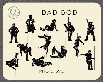 12 Dad Bod Svg Png, Fat Man Pole Dancing Bundle, Funny Trucker Guy Pole Dance Svg, Digital Download Printable Sublimation Cricut SVG & PNG