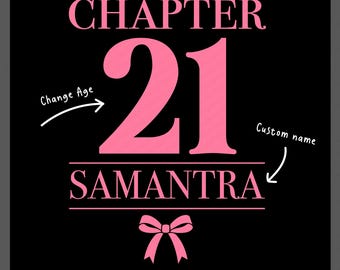 Custom Chapter Birthday Svg Png : Personalize Name & Age, Milestone Birthday Shirt Design (Digital Download)
