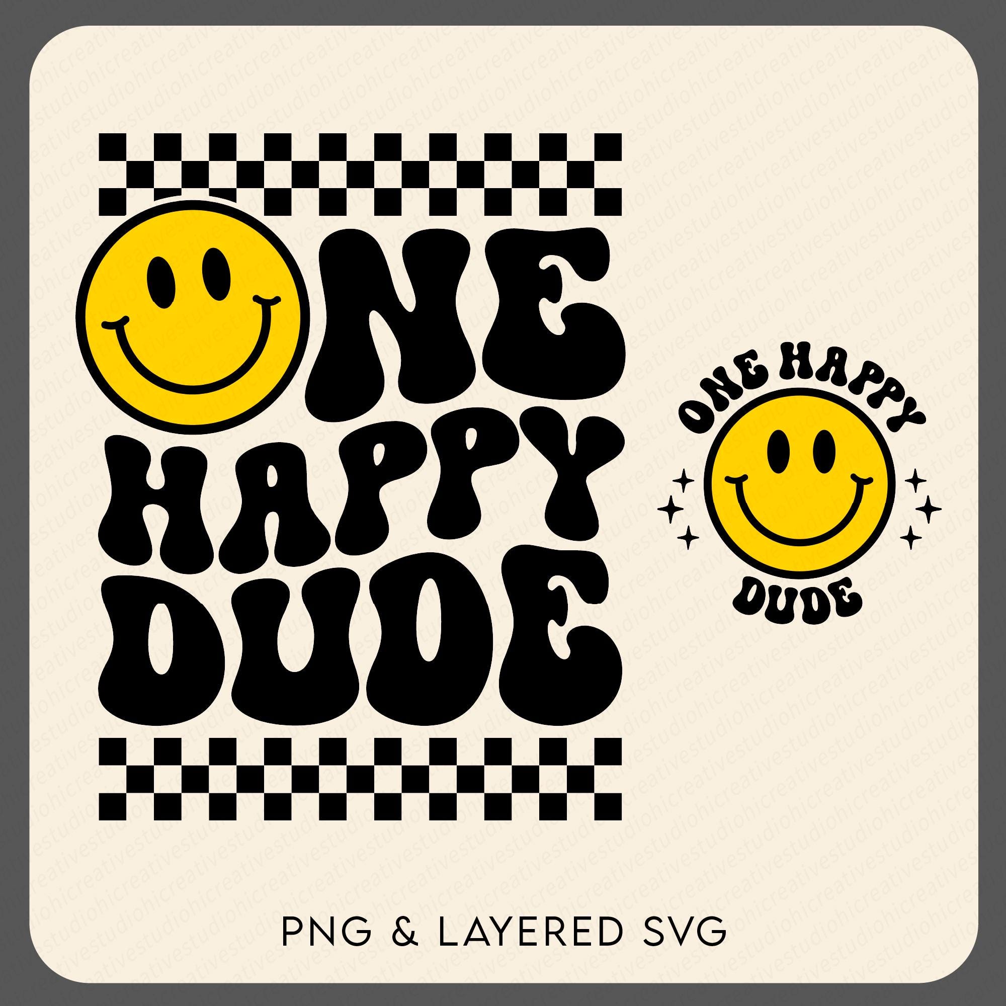 One Happy Dude SVG PNG: Retro First Birthday Boy, 1st Party Design ...