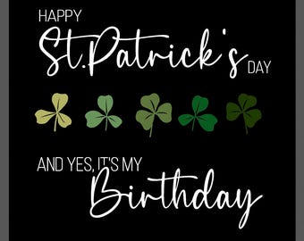 Feliz Día de San Patricio, cumpleaños, SVG PNG: Diseño de trébol irlandés (descarga digital)