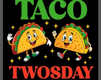 PNG de Taco Twosday: Divertida fiesta de segundo cumpleaños para niños pequeños, divertida fiesta para amantes de los tacos mexicanos (descarga digital)