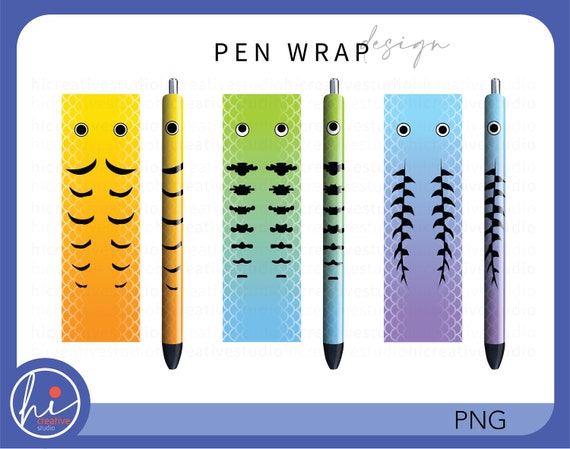 Fishing Lure Pen Wraps, Fishing Lover Full Wrap Pattern Decal Ink