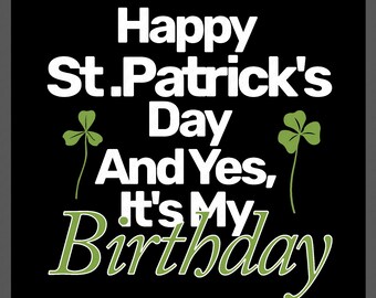 Feliz Día de San Patricio, cumpleaños, SVG PNG: Diseño de trébol irlandés (descarga digital)