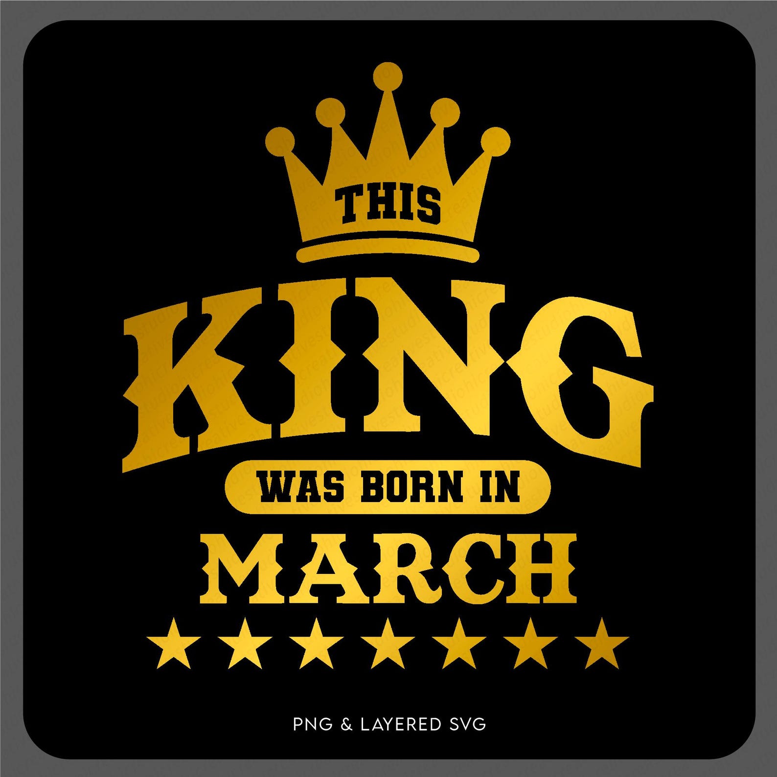 This King Was Born in March Svg Png, Birthday King Svg, March Birthday ...