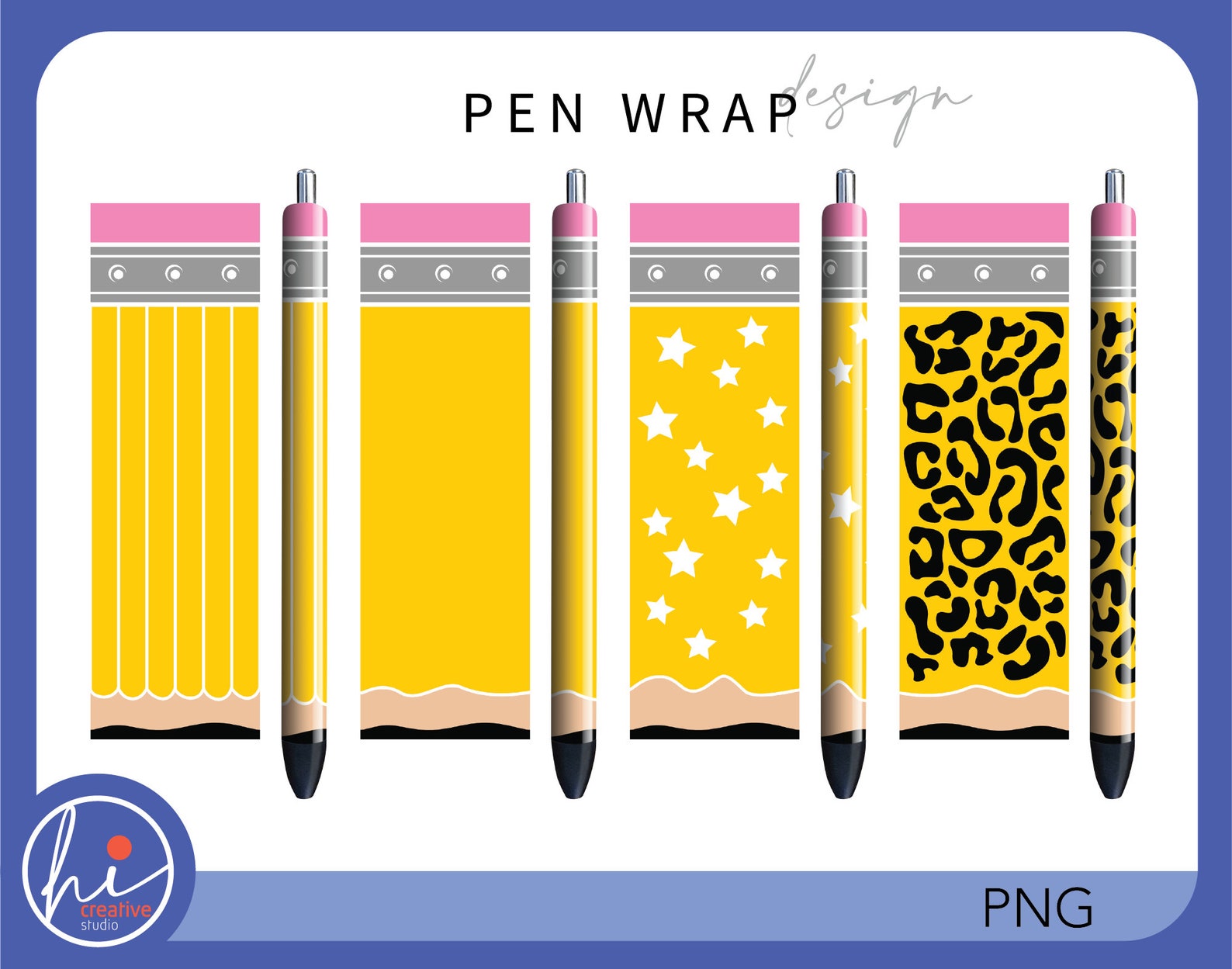 Back to School Pen Wraps Cute Yellow Pencil Stationary Decal Etsy