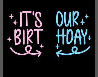 Lustiges Geburtstag-Zwillings-Svg Png, es ist unser Geburtstags-Svg, Geburtstag Zwillinge Familie Passende Geschenkidee, digitaler Download Sublimation PNG und SVG Cricut