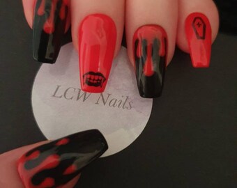 Vampire Nails Etsy