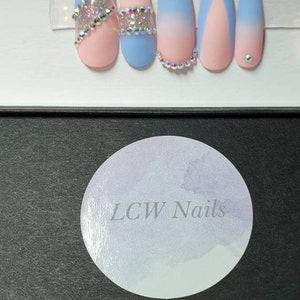 Pink Nails Blue Nails Matte Nails Cute Nails Spring Nails Press on Nails image 3