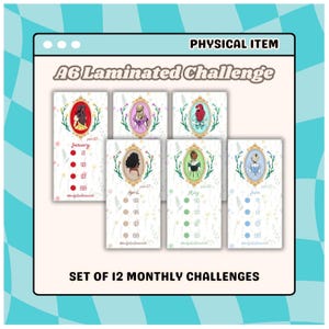 LAMINATED Monthly Colorful Princess Savings Challenges | Set of 12 Monthly Challenges | Save 678 Low Denominations
