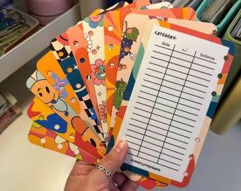 A6/ Persoonlijk GELAMINEERDE geldtrackers | Funky retro groovy-opties | Budget bindmiddelbijlagen