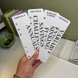 A6/ Personal Bookmark Divider | Minimalistic & Simple | Budget Binder Inserts