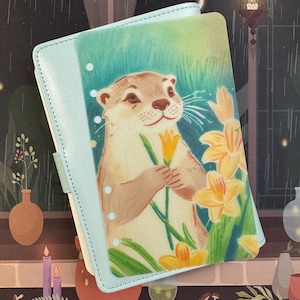 A6/ Personal Floral Otter Dashboard | Matte Vellum Dashboard | Yellow Lily Flower | Budget Binder Inserts