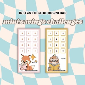 Savings Challenge Printable for Cash Stuffing | Mini Savings Challenge | A6/ Personal Size | Instant Digital Download
