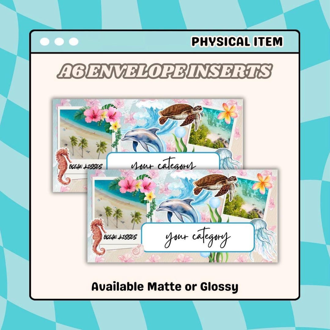 A6/ Personal Customizable Cute Colorful Laminated Cash Envelope Inserts ...