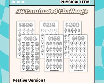 LAMINATED Festive Icon Minimalistic Savings Challenges | Low Income/ Low Denomination Friendly | Various Options