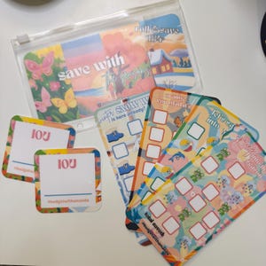 Save With The Seasons Savings Challenge | Save 184+ Roll & Save Challenge | A6 Zipper Envelope, 1 Matching Insert and 4 Laminated Challenges