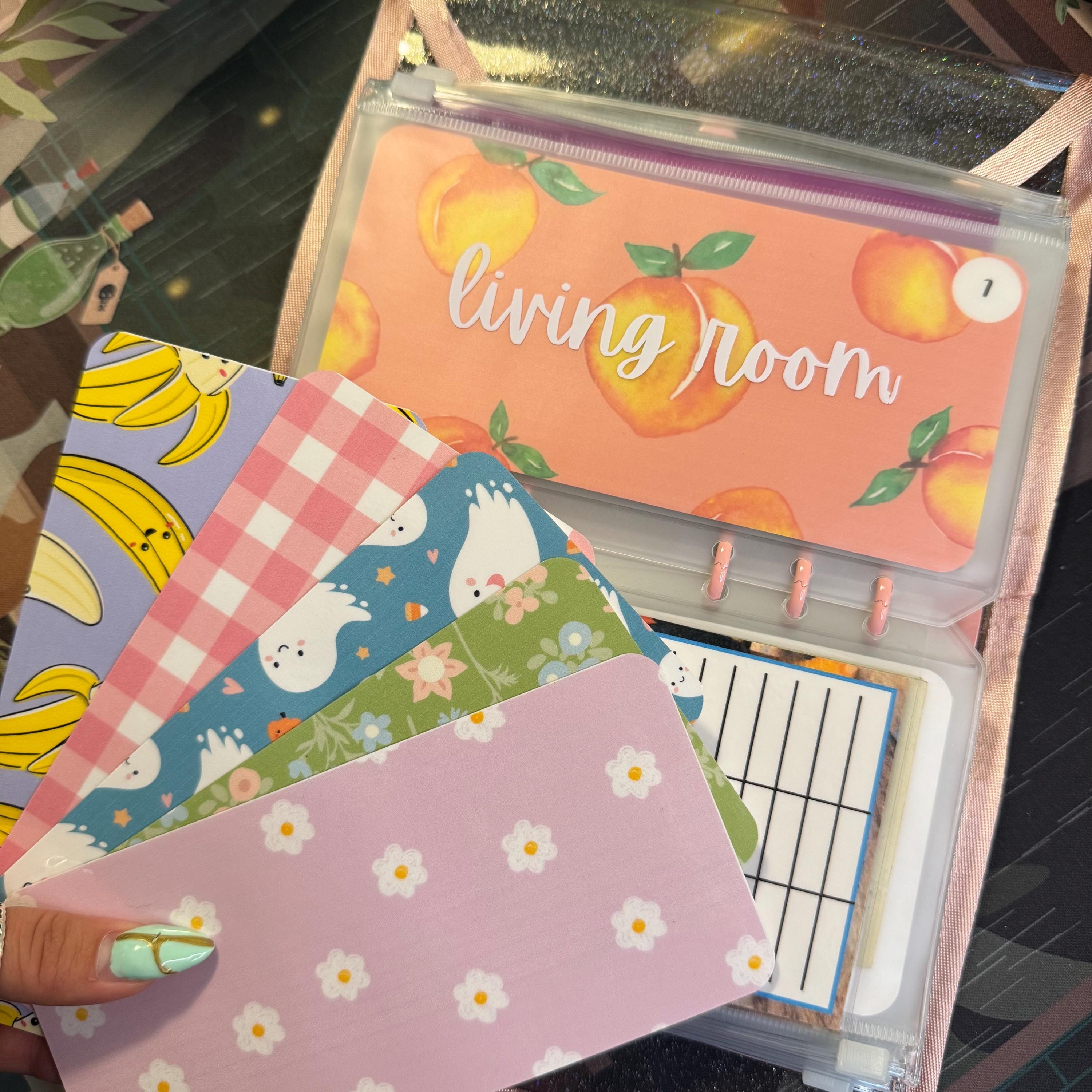 A6/ Personal Custom Cute Colorful Laminated Cash Envelope Inserts | Fruit Animal Plaid Floral Savings Budget Binder Inserts