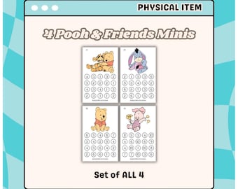 LAMINATED Colorful Pooh & Friends Mini Savings Challenges | Set of 4 Magic Character Challenges | Low Denominations
