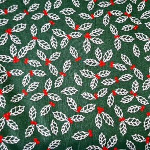 Tossed Holly Quilting Fabric by Fabric Editions - 100% cotton -  BY THE 1/2 YARD