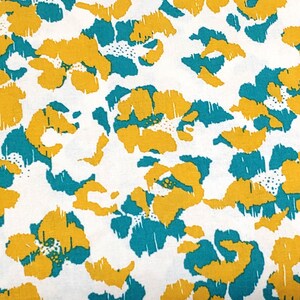 Floral Print on White Quilting Fabric - 100% cotton -  1/2 YD CUTS