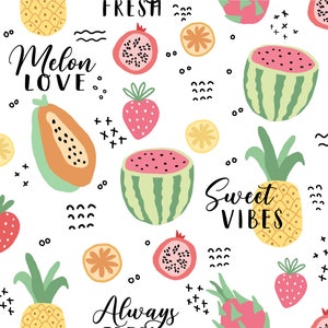 Fruit Melon LUXUS GESCHENKVERPACKUNG von Clementine & Fiona Design House - schweres Geschenkpapier//Bastelpapier - 1-Yard-Schnitte - Großformat