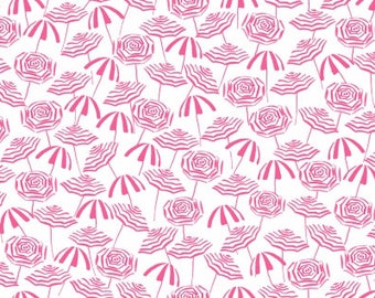 Tessuto per trapuntatura "Ombrelloni su bianco" di Dear Stella - 100% cotone - TAGLI DA 1/2 YD