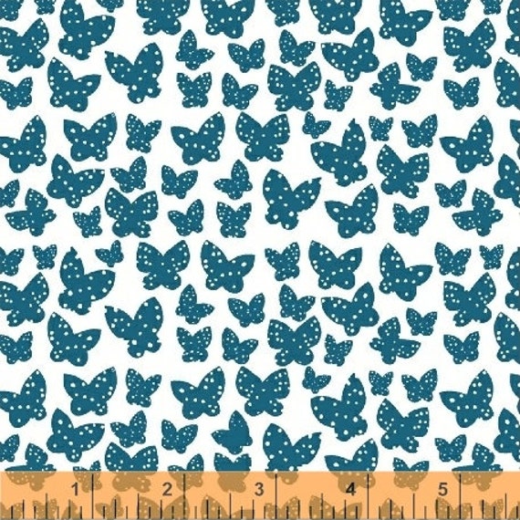 Butterflies on White by Windham Fabrics 42407 100% cotton Quilting Fabric LAST PIECE