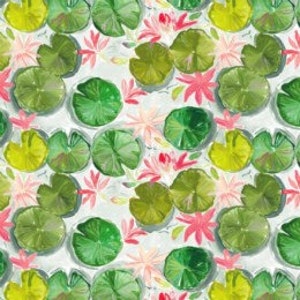 Orangerie Lily Pads by Dear Stella Quilting Fabric - 100% cotton - 1/2 yard cuts