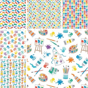 Art Class Fabric Scrap Pack - 100% cotton - crafting, doll clothing, stash builder; remnants, destash NOT ELIGIBLE for free shipping promo