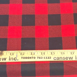 Buffalo Plaid 1-7/8&quot; Red and Black - Flannel Fabric - 100% cotton -  BY THE 1/2 YARD