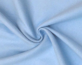 Solid Light Blue Flannel Fabric - 100% cotton -  by the 1/2 yard