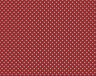 Tela de patchwork roja con lunares pequeños - 100% algodón - Cortes de 0,5 metros
