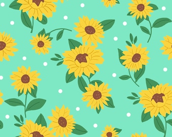 Sunflowers by Clementine & Fiona Quilting Fabric - 100% cotton - by the 1/2 yard