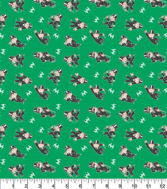 Monopoly Man Toss Board Game Cotton Fabric Licensed Quilting Fabric - 100% cotton