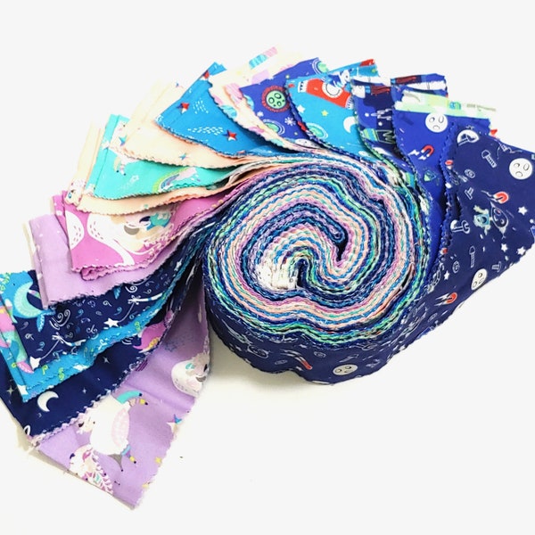 Out of This World Jellyroll Quilting Fabric - 100% algodón - ideal para la elaboración - rollo de gelatina; tiras de tela, 40 piezas PRECUT