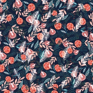 Orange & Pomegranates Spice 1907 by Dashwood Studio - 100% cotton  - for quilting crafting, home decor, art projects