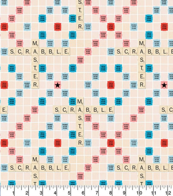 Scrabble Board Game Licensed Quilting Fabric 100 Cotton Etsy