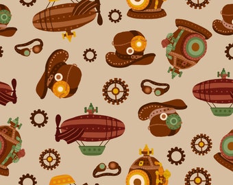 Steampunk Toss by Clementine & Fiona Quilting Fabric - 100% cotton - by the 1/2 yard