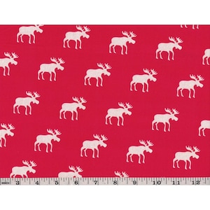 Thema Kanadischer Canada Day Moose Quilting Stoff - 100 % Baumwolle - Quilting; handgeschmiedet - handbemalt
