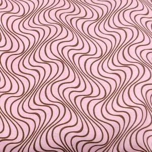 Squiggly Lines on Pink Quilting Fabric - 100% cotton -  1/2 YD CUTS