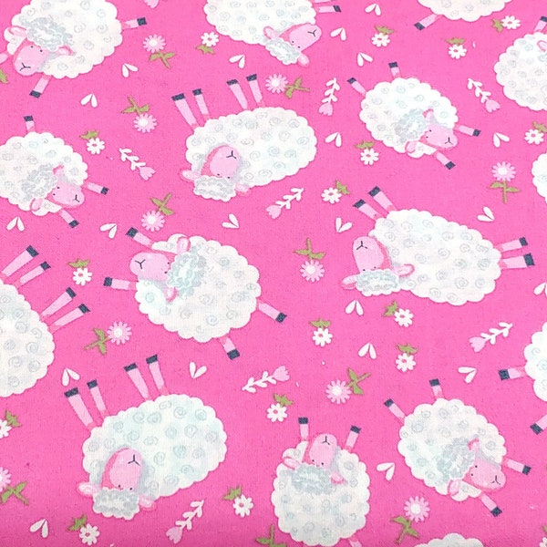 Sheep Toss on Pink by Santee Print Works 49707 Quilting Fabric - 100% cotton -  1/2 YD CUTS